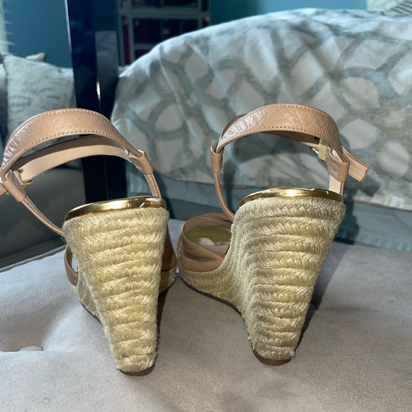 COLE HAAN Hart Sandal Espadrille Wedge Heel Strappy Saddle Brown Tan Size 11B - Picture 5 of 12